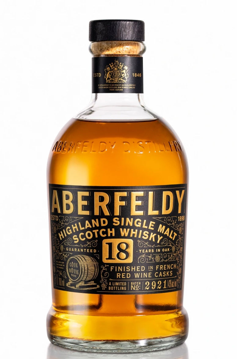 Aberfeldy 12 Year Old Highland Single Malt Scotch Whisky Bottle & Empty Tin